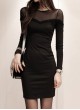 Black Mesh-Panel Dress